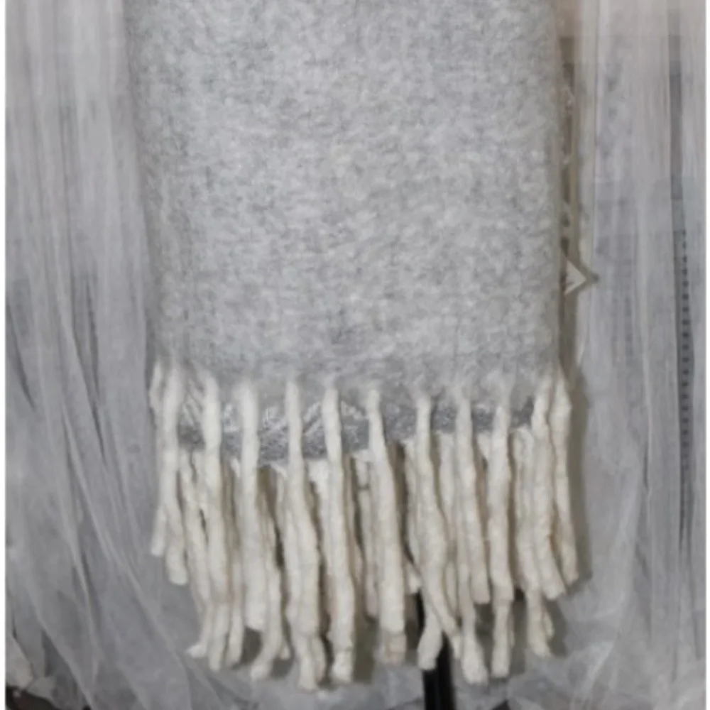 West Elm Brushed Plaid Faux Mohair Throw. Sz. 50